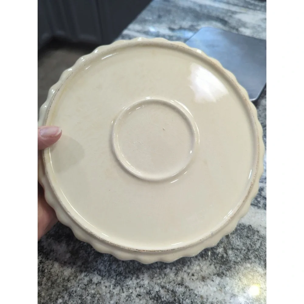 Vintage Ceramic Floral Quiche Tart Pan Cottage Core Granny Core